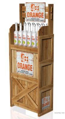 Wooden Case Display Racks with Graphic