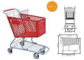 165L Shopping Basket Hand Cart Hand Push Trolley