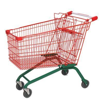 Sale of New Design Plastic Folding Hand Push Grocery Shopping Cart