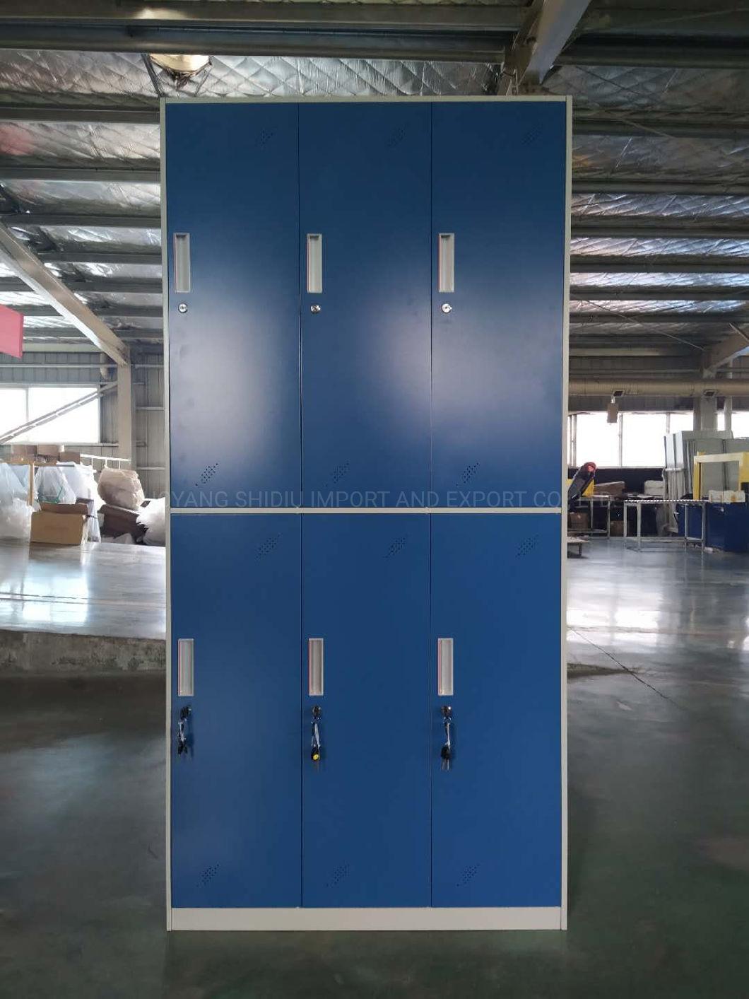 6 Doors Metal Garments Locker for Changing Room for Employees