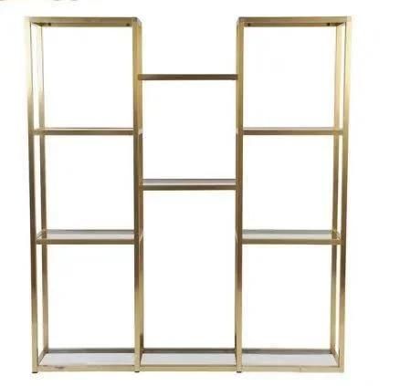 Customize 304 316 Brushed and Mirror Stainless Steel Shelf Cases Glass Wood Fitting Metal Shelf
