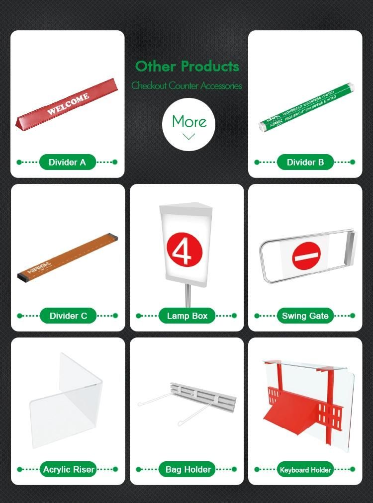 Supermarket Design Cashier Table with Conveyor Belt