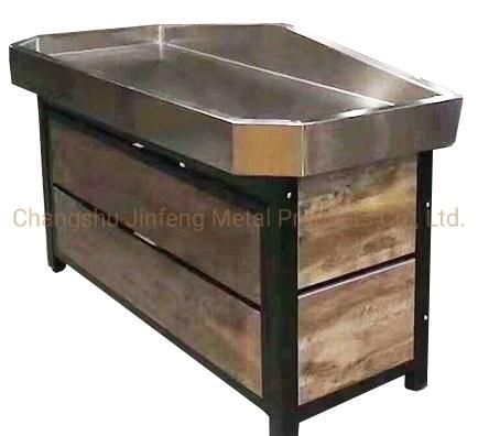 Supermarket Metal and Wooden Display Stand for Fruit and Vegetable