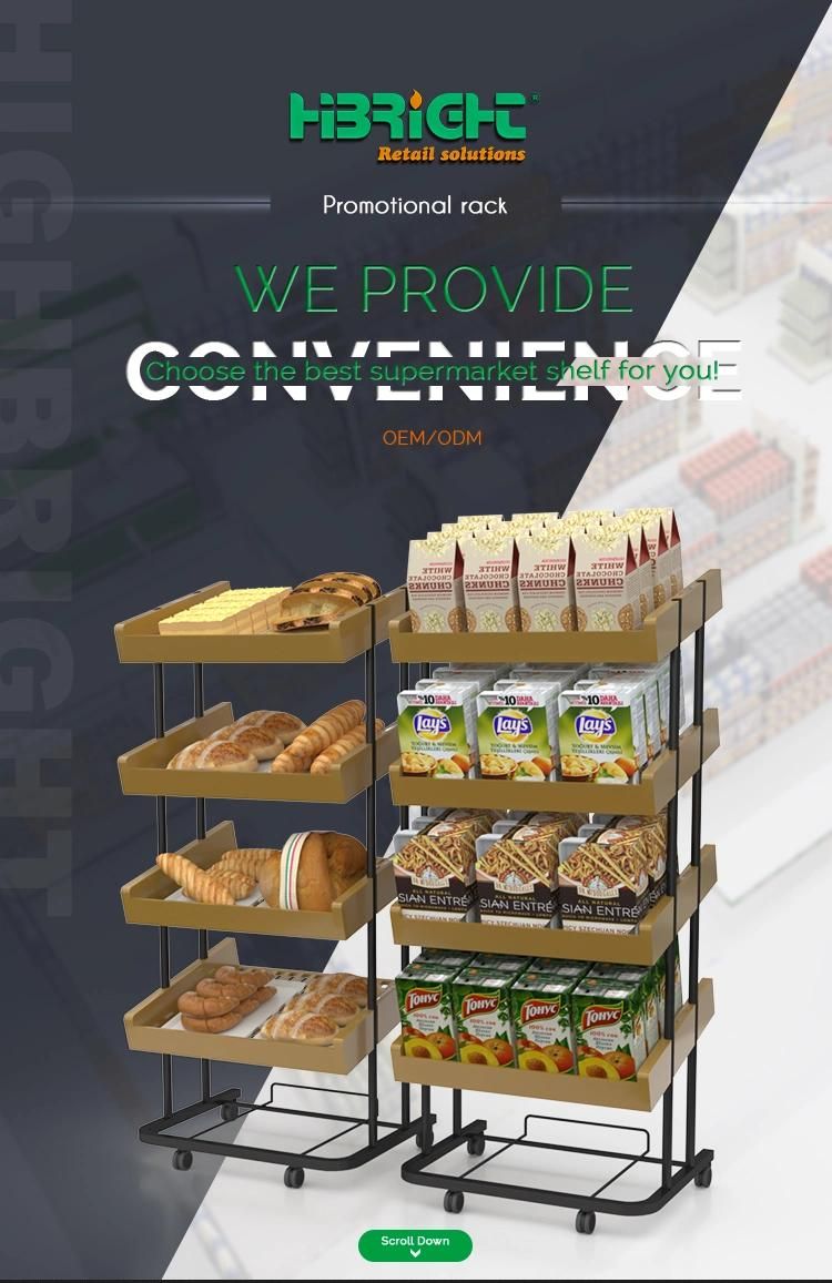 Grocery Bakery Store Plastic Promotion Display Rack