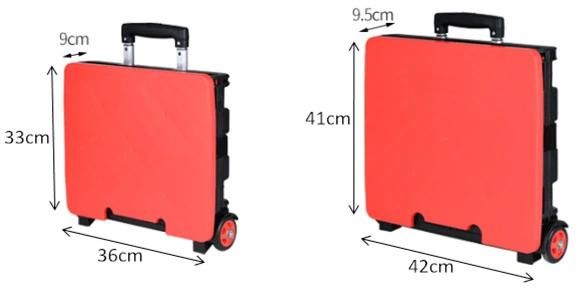 China Wholesale Two Wheeled Plastic Foldable Rolling Box Cart for Shopping