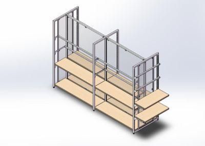 Retail Wood and Steel Display Storage Rack
