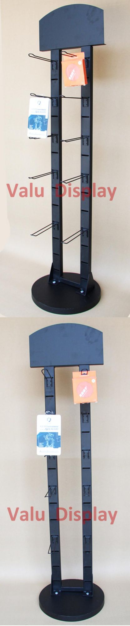 Black Painted Metal Loop Holder Counter Desktop Corner Display Stand Key Ring Display Rack
