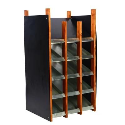 Five Layers Metal Sheet Display Stand Wooden Divider