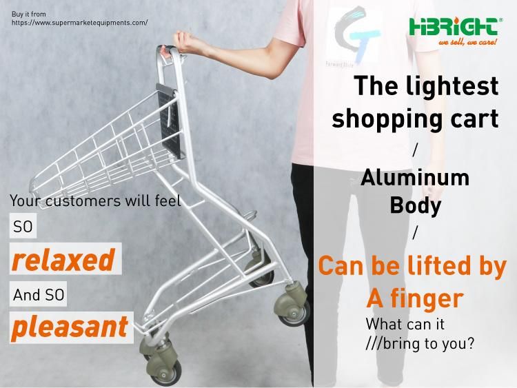Light Weight Full Aluminum Shopping Trolley Cart for Convenience Store