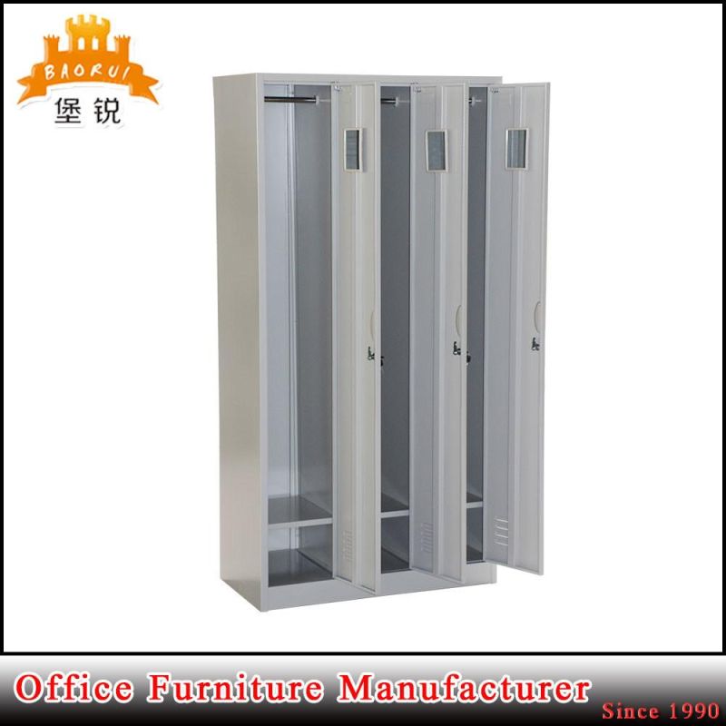 Home Furniture 3 Doors Clothes Storage Steel Wardrobe