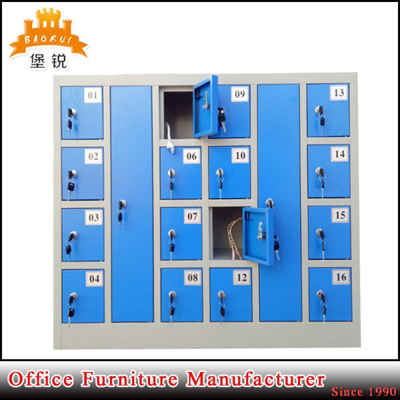 Staff Used 16 Doors Metal Mobile Phone Locker for Charging