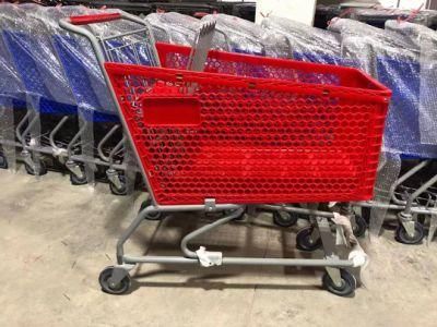 Good Quality 180L Plastic Supermarket Shopping Trolley Shopping Mall Cart