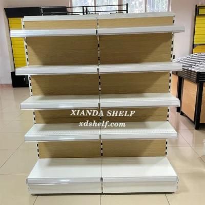 Convenient Store Wooden Shelves for Supermarket Metal Display Stand Rack
