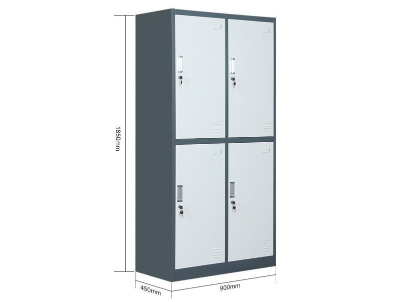 4 Doors Steel Clothes Wardrobe Dressing Locker Metal Cabinet