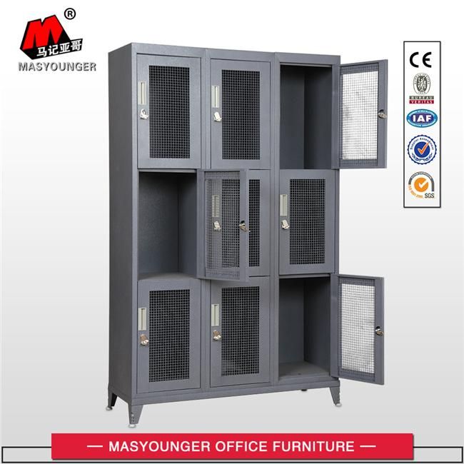 Worker / Staff / Soldier Use 9 Door Steel Wire Mesh Locker