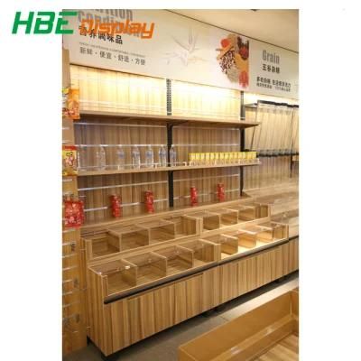 Wooden Supermarket Vegetable and Fruit Display Case