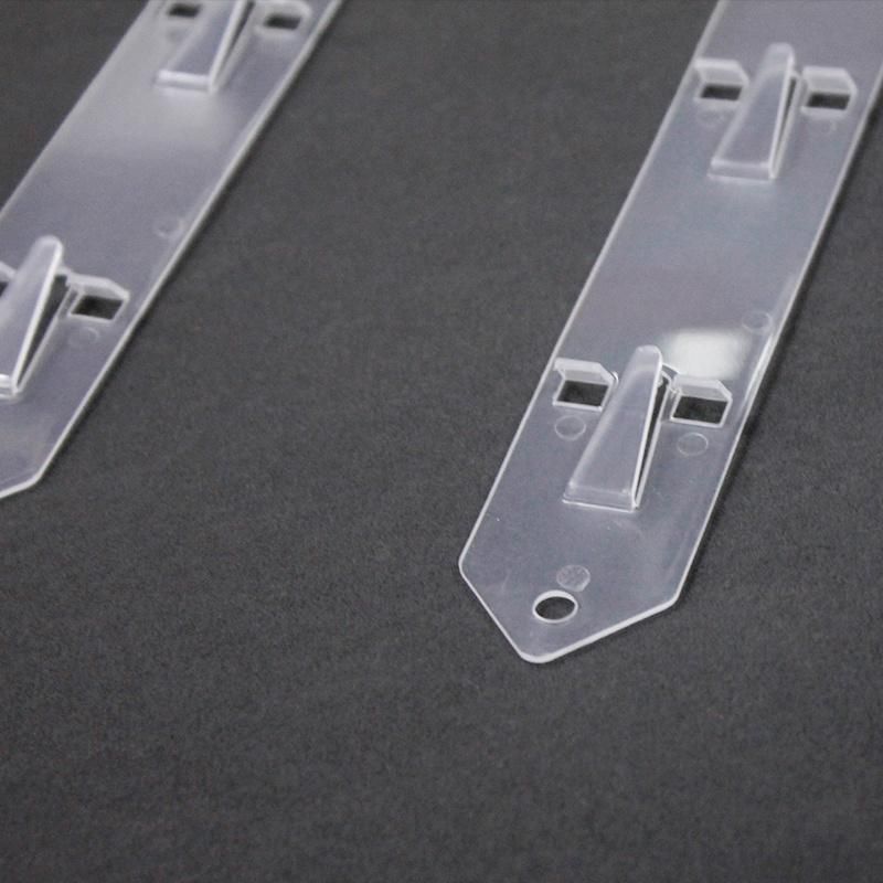 Supermarket Clear Shelf Hanging Display Transparent PP Plastic Clip Strips