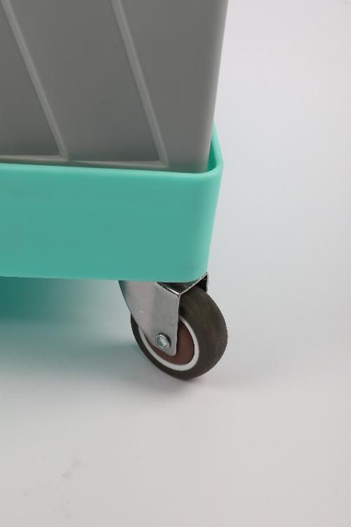 Four Wheels Plastic Basket Portable Shopping Trolley Cart