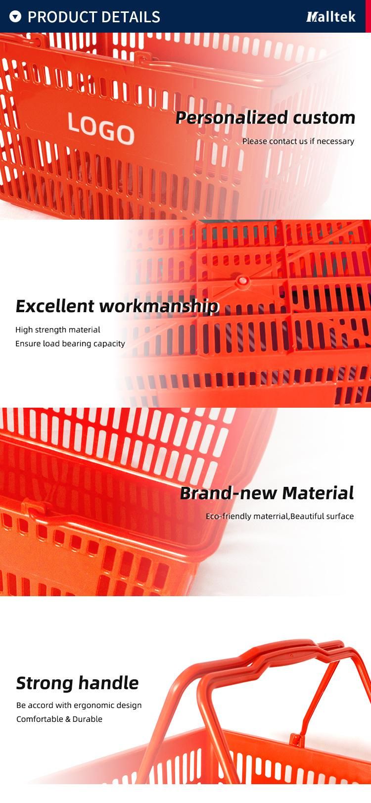 Fashion Colorful Retail Grocery Store Hand Plastic Supermarket Shopping Basket