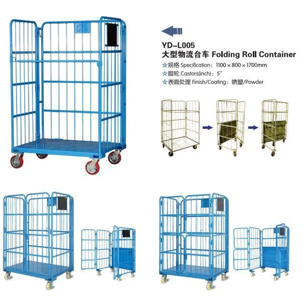 Cheap Price Steel Trolley Supermarket Shopping Carts Folding Roll Container