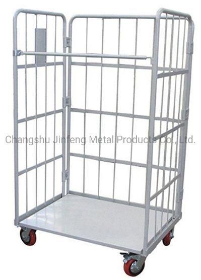 Supermarket Metal Displat Shelf Warehouse Foldable Logistics Storage Rolling Cage Trolley