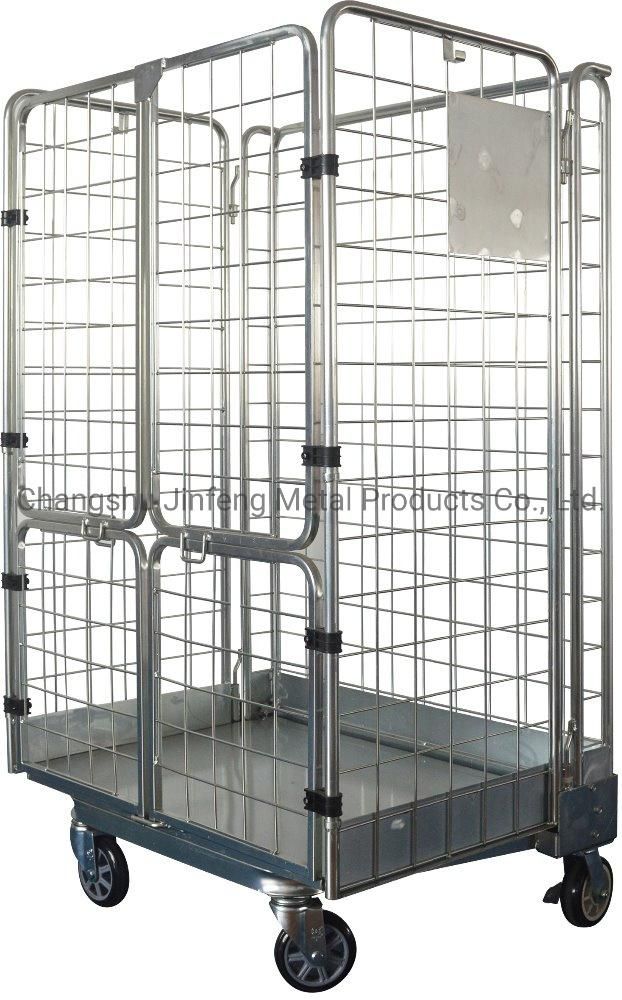 Supermarket and Warehouse Fixture Wire Mesh Roll Container Trolley