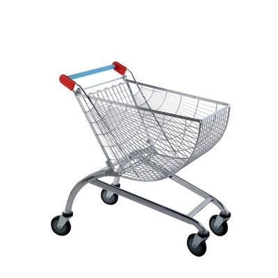 Custom Printing Logo 80L Round Chrome Plated Basket Trolley