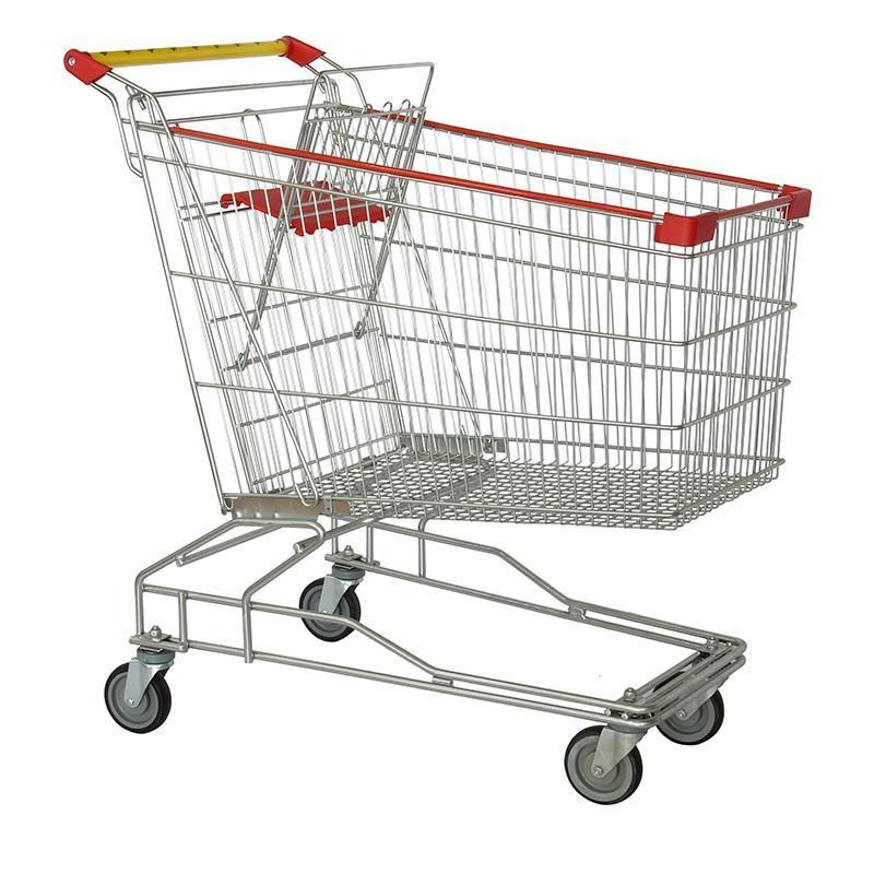 Metal Shopping Trolley High Quality Asian Style Cart for Supermarket