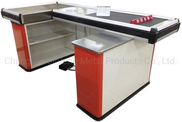 Supermarket & Store Cashier Desk with Conveyor Belt