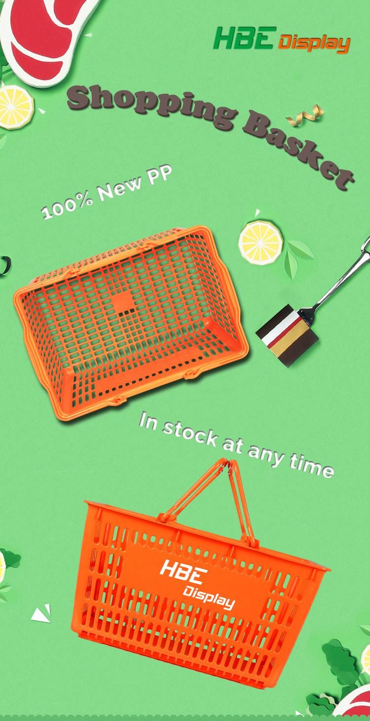 Environmental 100% PP Supermarket Plastic Shopping Basket