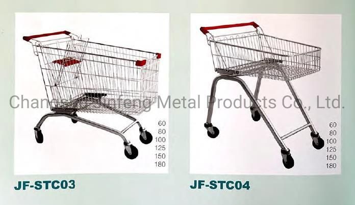 Supermarket Trolleys Shopping Mall Metal Shopping Carts with Wheels