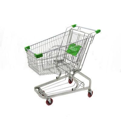 Serviceable Zinc Plated Steel Supermarket Shopping Push Trolley Cart