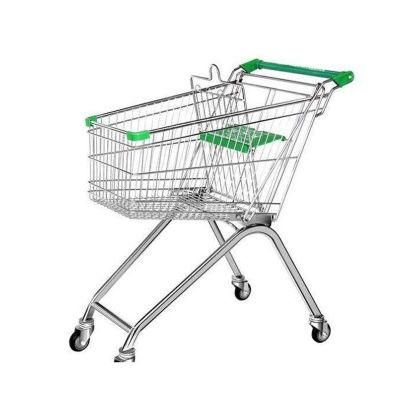 Grocery Market Center Cart Steel Small Basket Hand Push Shopping Hand Trolley