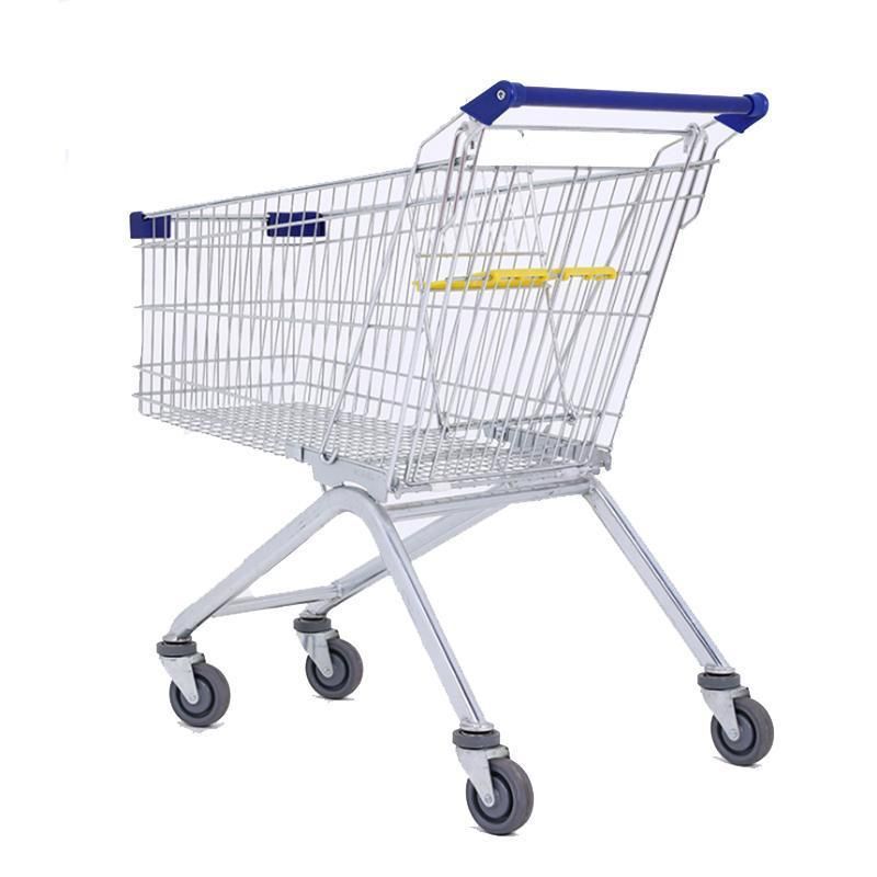 High Quality Supermarket Metal Shopping Trolley Four Wheels Shopping Cart