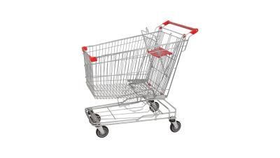 4 Wheels Asian Metal Supermarket Retail Hand Shopping Cart Trolley