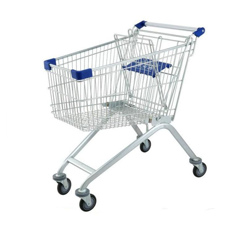Metal Shopping Trolley with Baby Seat 60-240L Supermarket Shopping Cart