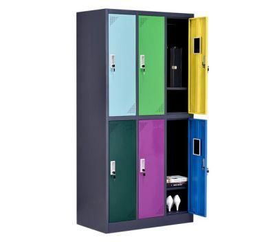 6 Doors Vintage Metal Sports Gym Storage Locker