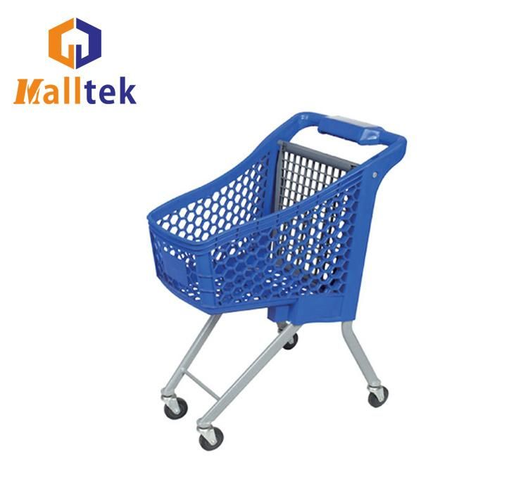 Plastic Supermarket Kids Shopping Trolley Cart with Flag
