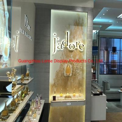 New Design Wooden Cosmetic Store Showcase Furniture for Shopping Mall Makeup Store Display Stand