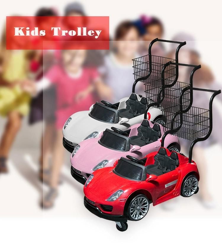 Supermarket Plastic Trolley Shopping Mall Children Car Baby Shopping Cart