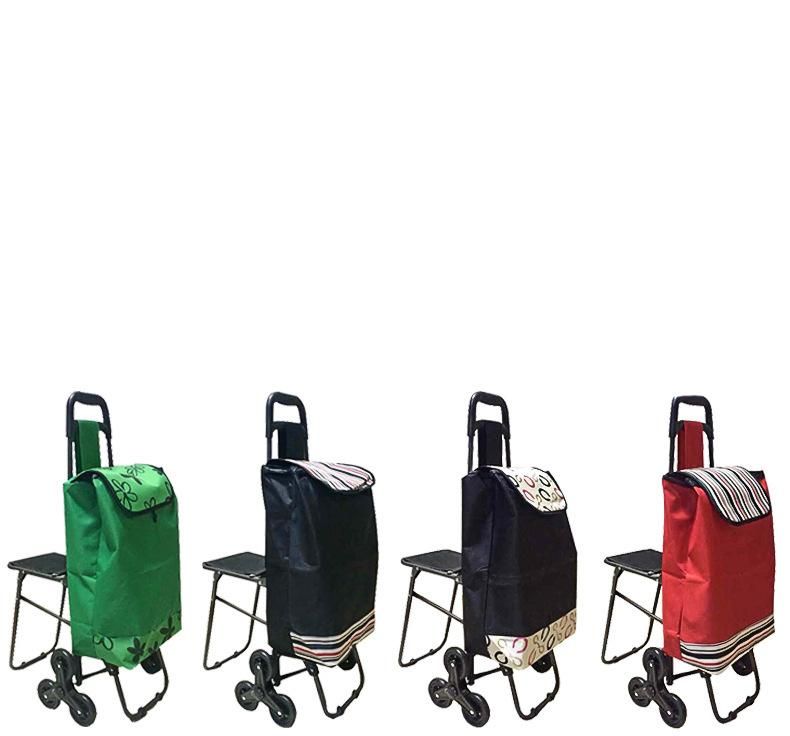 Romotional Collapsible Vegetable Luggage Useful Folding Shopping Trolley Bag with Desk