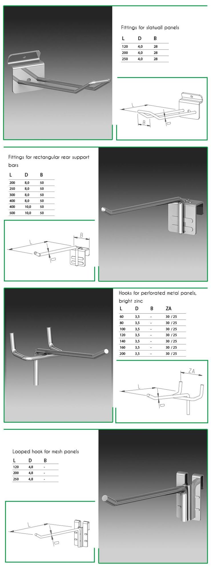 Iron Wire Hook Factory Chrome Supermarket Slatwall Hook for Retail Stores Security