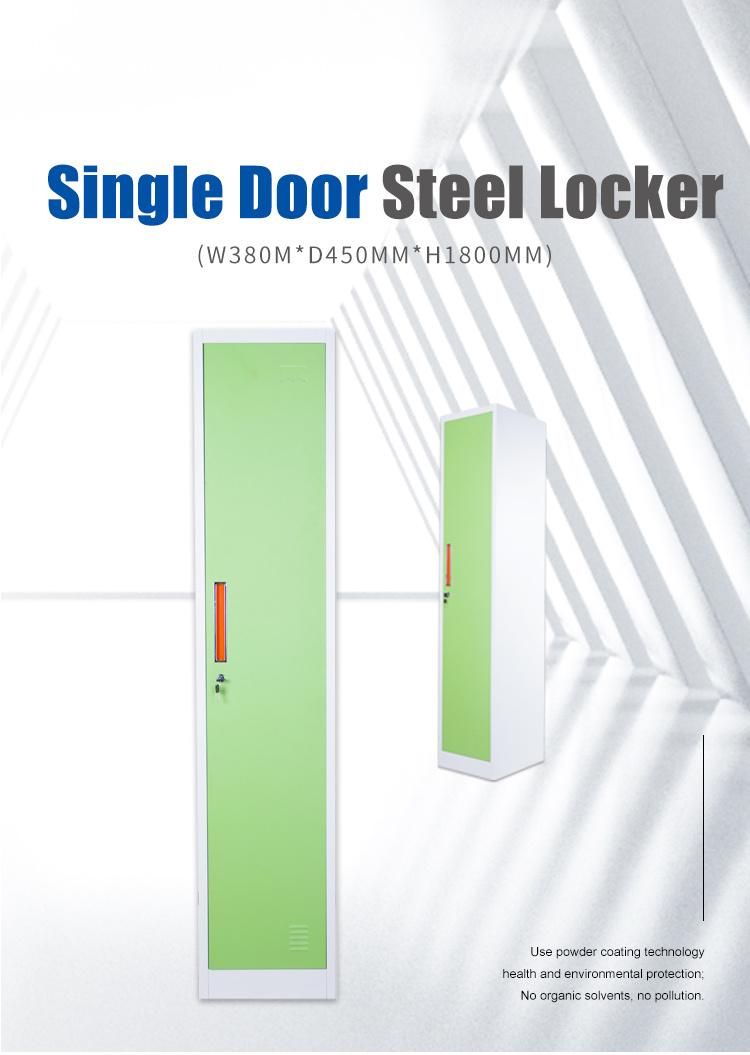 Single Doors Metal Locker Students School Locker Gym Storage Metal Locker