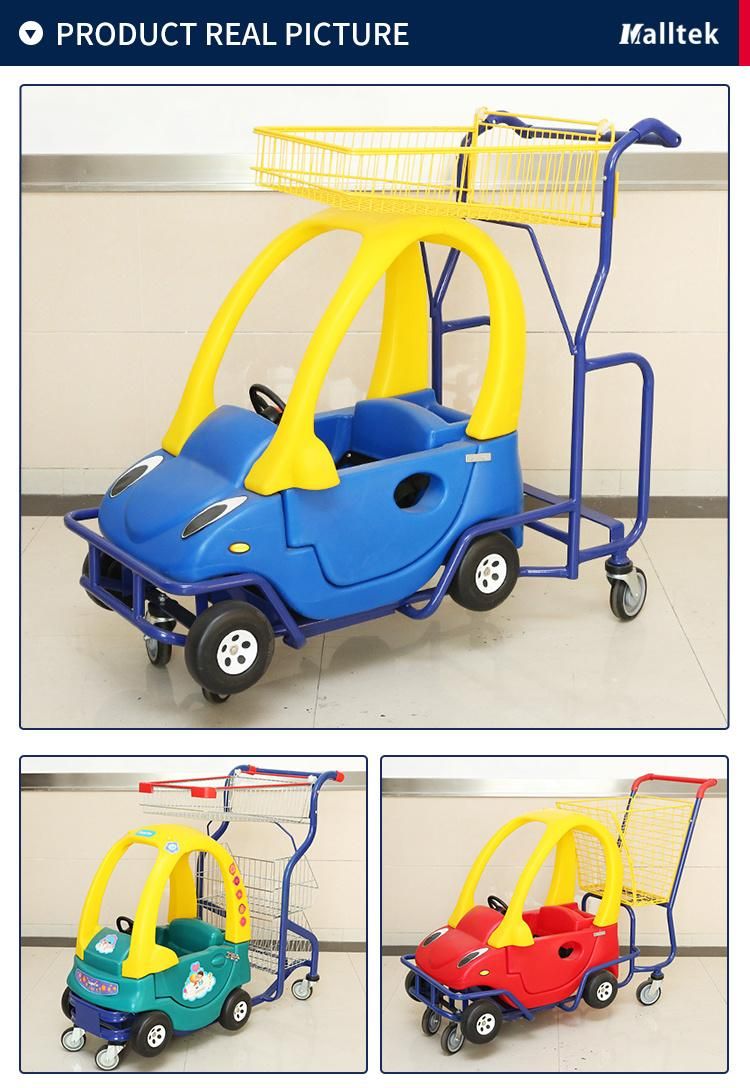 New Style Plastic Supermarket Children Kids Shopping Toy Trolley Cart