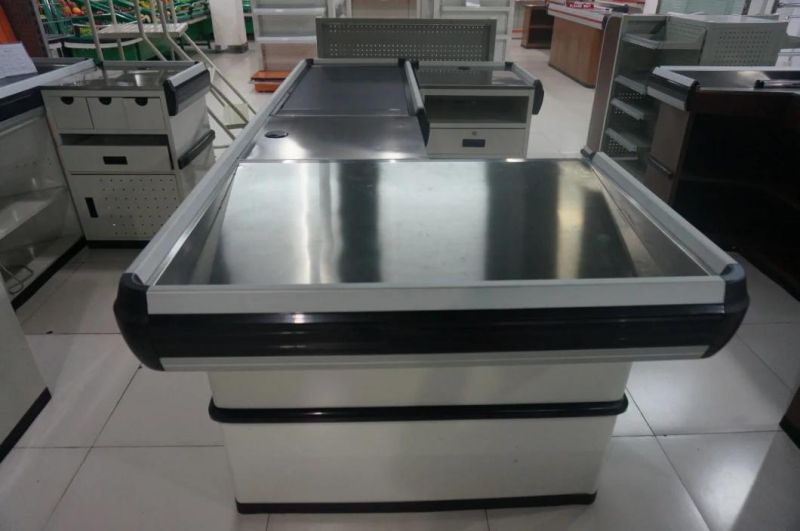 Excellent Quality Supermarket Stainless Electric Cashier Counter Retail Cashier Counter
