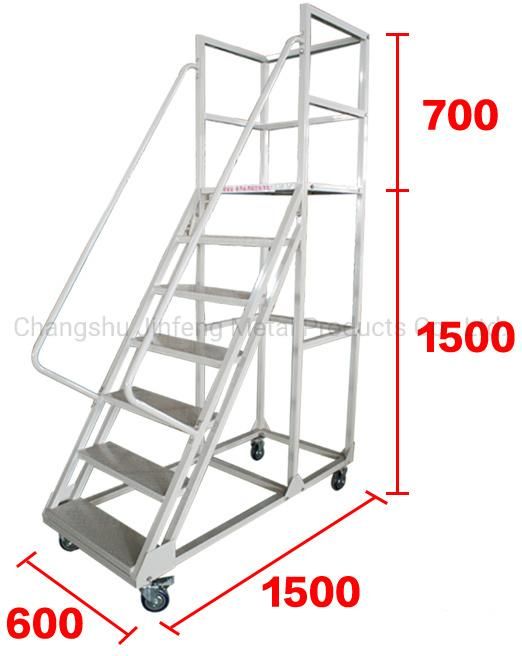 Warehouse Step Ladder Movable Platform Step Ladder Cart