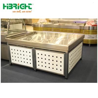 Metallic Produce Display Fruit Vegetables Rack Supermarket Shelf