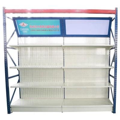 Multi-Fuctional Supermarket Single-Side Wall Shelves with Light Box