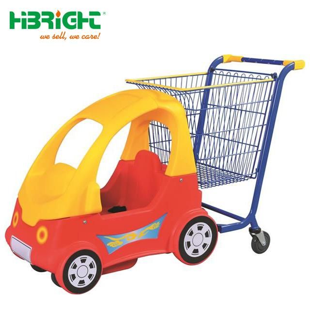 Child Plastic Supermarket Trolley with Toy Car