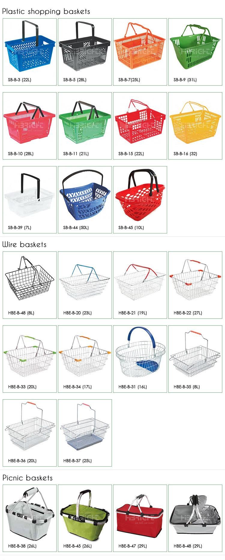 Wire Metal Shopping Basket for Supermarket